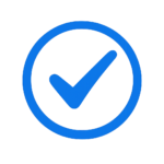 Blue checkmark icon inside a circle